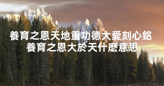 養育之恩天地重功德大愛刻心銘 養育之恩大於天什麽意思